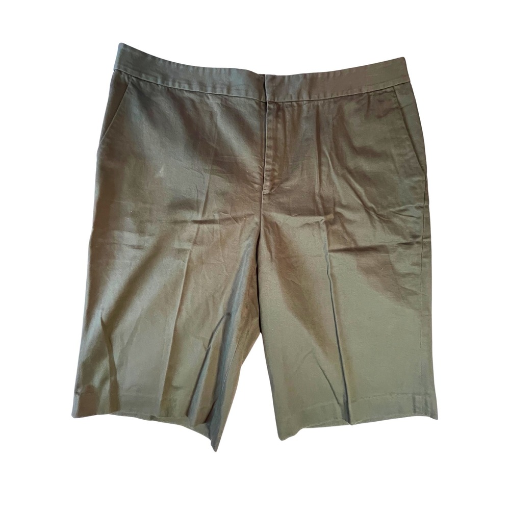 Vintage Y2K Women's Ralph Lauren Bermuda Shorts 16 Olive Green Preppy Minimalist